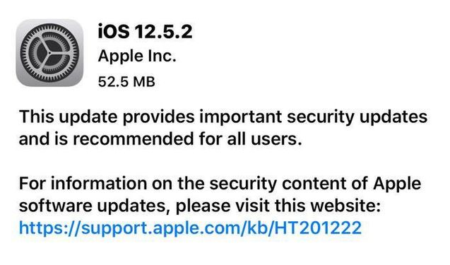 重兴镇苹果手机维修分享iOS12.5.2发布，建议所有老苹果用户安装 